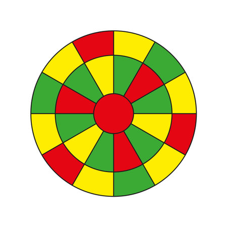 Colorful target pattern. Concentric circle design. Game dartboard symbol. Vector illustration.のイラスト素材