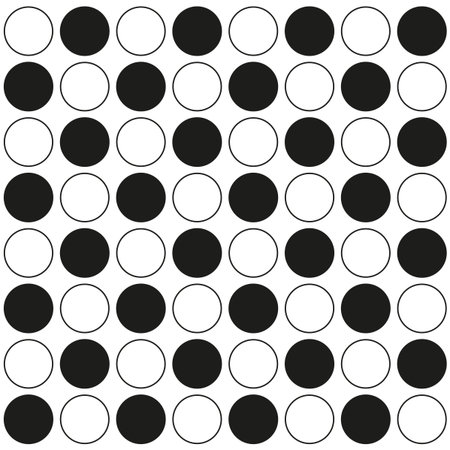Polka dot pattern. Circular spot arrangement. Vector geometric texture. Black white design.のイラスト素材