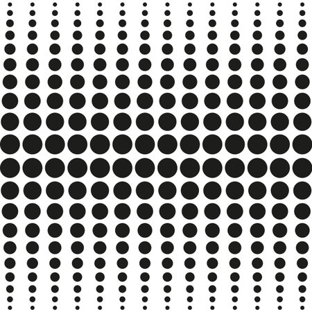 Striped halftone circle. Vector dot pattern. Monochrome abstract shape. Bold horizontal layout.のイラスト素材