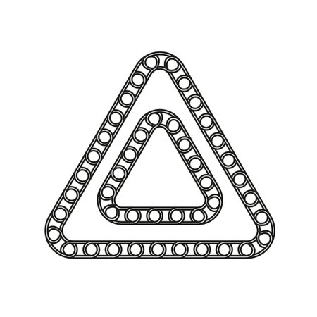 Triangle ring shape. Circular geometry form. Outline loop structure. Vector minimal element.のイラスト素材