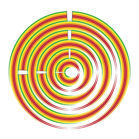 Concentric circle pattern. Abstract color rings. Vibrant circular lines. Vector modern art.のイラスト素材