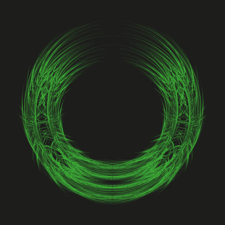 Green circle pattern. Abstract ring design. Leafy Vector texture. Organic graphic element.のイラスト素材