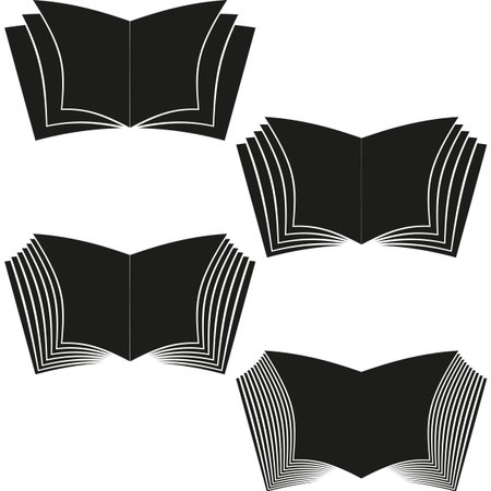 Open book icon. Reading Vector symbol. Literature graphic set. Education study illustration.のイラスト素材