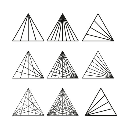 Geometric triangle shapes. Simple line pattern. Minimalist pyramid Vector. Modern design element.