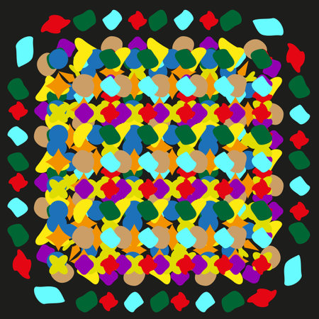 Hexagon mosaic pattern. Geometric shape Vector. Colorful abstract illustration. Dark background art.