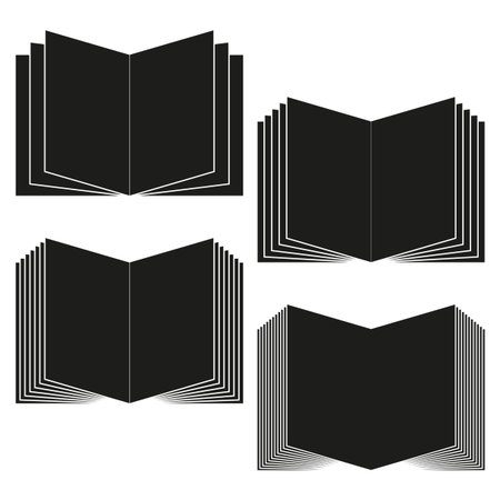 Book icon bundle. Open literature symbol. Reading Vector graphic. Academic study illustration.のイラスト素材