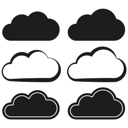 Cloud shape icons. Weather symbol Vector. Sky element illustration. Abstract fluffy form.のイラスト素材