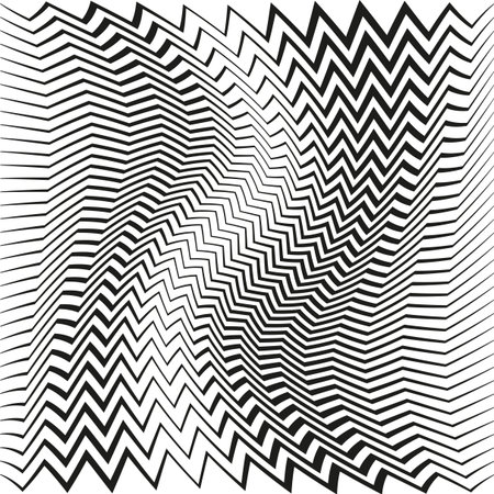 Abstract zigzag pattern. Wavy line texture. Dynamic motion background. Vector optical illustration.のイラスト素材