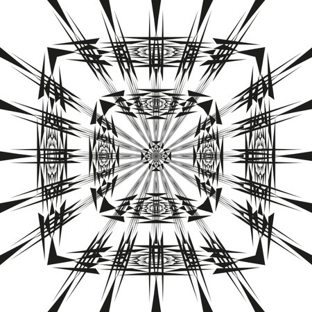 Abstract swirl pattern. Geometric line design. Optical illusion Vector. Modern art illustration.のイラスト素材