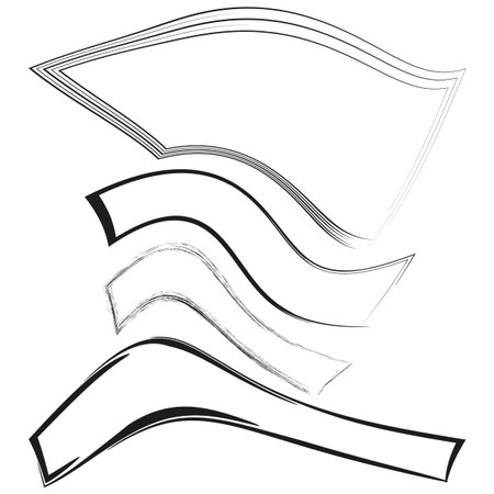 Abstract stroke frame. Dynamic line border. Geometric shape Vector. Decorative graphic element.のイラスト素材