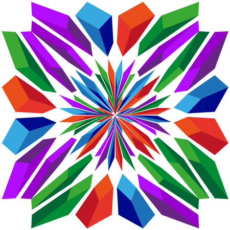 Abstract colorful shapes. Geometric mosaic pattern. Dynamic Vector illustration. Bright artistic forms.のイラスト素材
