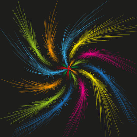 Colorful swirl pattern. Dynamic spiral shape. Vibrant abstract Vector. Artistic energy illustration.のイラスト素材