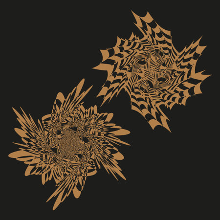 Ornate abstract Vector pattern. Dark elegant swirl. Intricate fractal illustration. Monochrome organic design.のイラスト素材