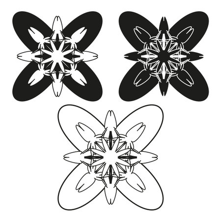 Abstract floral shapes. Monochrome line design. Creative vector illustration. Simple artistic symbol. EPS 10.のイラスト素材
