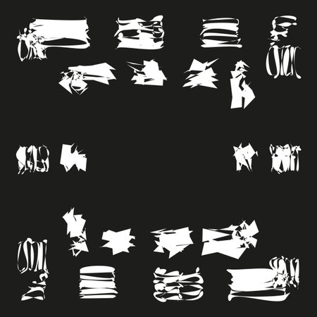 Abstract brush strokes. Grunge distressed texture. Artistic Vector elements. Black and white scribbles. EPS 10.のイラスト素材