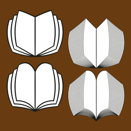 Book icon set. Paper document symbol. Education reading Vector. Literature learning emblem. EPS 10.のイラスト素材