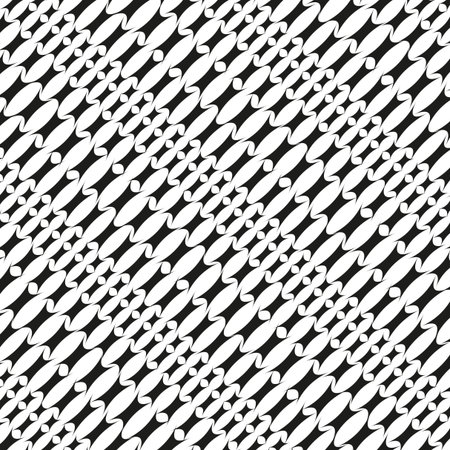 Abstract graphic pattern. Distorted striped texture. Vector monochrome background. Geometric modern design. EPS 10.のイラスト素材