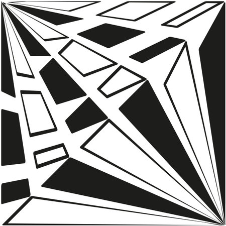 Abstract radial pattern. Black white lines. Geometric star shapes. Vector burst illustration. EPS 10.のイラスト素材