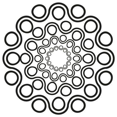 Abstract circle pattern. Monochrome modern illustration. Creative vector composition. Elegant spiral design. EPS 10.のイラスト素材