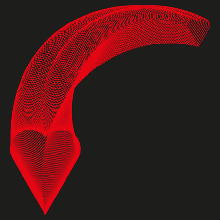 Abstract spiral lines. Red gradient curve. Dynamic vector shape. Modern motion graphic. EPS 10.のイラスト素材