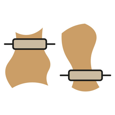 Waist measurement illustration. Body fit Vector concept. Tape rule detail. Weight loss progress. EPS 10.のイラスト素材