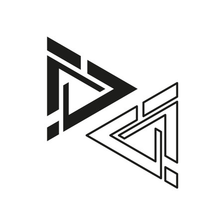 Valknut symbol illustration. Norse knot Vector. Interlocking triangle shape. Geometric emblem element. EPS 10.のイラスト素材