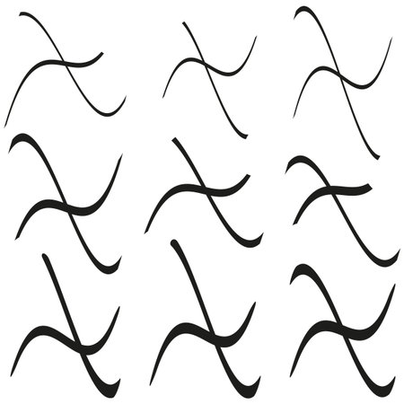 Hand drawn lines. Wavy scribble element. Abstract motion symbol. Vector creative illustration. EPS 10.のイラスト素材