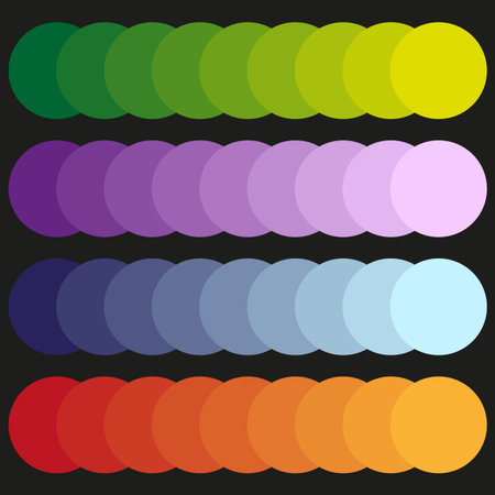 Color palette collection. Bright gradient strips. Abstract spectrum background. Vector vibrant elements. EPS 10.のイラスト素材
