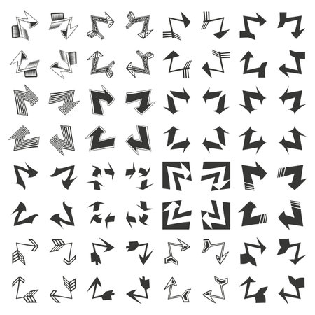 Abstract corner icons. Monochrome decorative elements. Geometric vector illustration. Modern design symbol. EPS 10.のイラスト素材