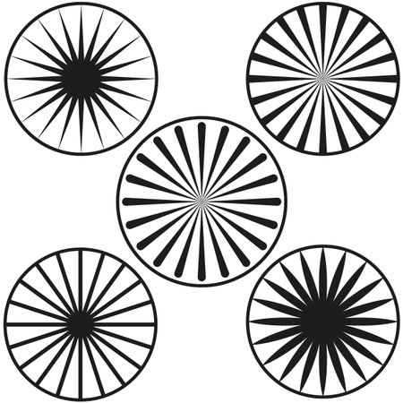 Sunburst circle pattern. Radial line art. Ray beam Vector. Star burst shape. EPS 10.のイラスト素材