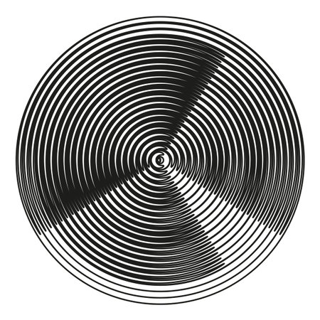 Radial circle icon. Sonar target symbol. Round fan Vector. Segment wheel chart. EPS 10.