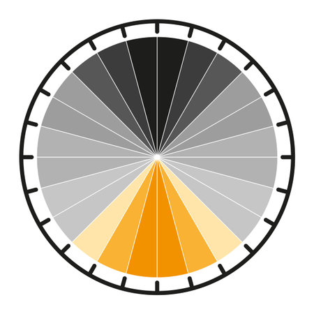 Round chart icon. Orange sector focus. Pie graph Vector. Circle diagram. EPS 10.
