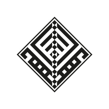 Tribal diamond icon. Ethnic shape vector. Geometric pattern art. Abstract folk symbol. EPS 10.のイラスト素材