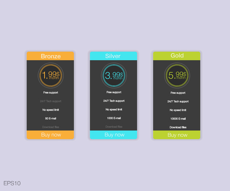 Three banner for the clouded sky service, interface for the site.のイラスト素材