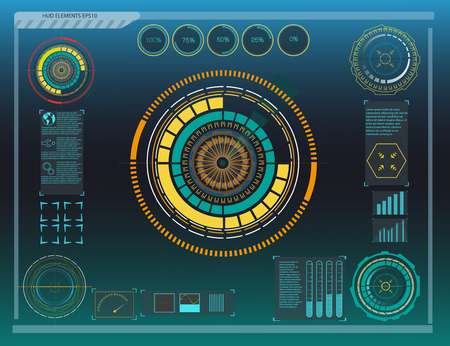 Hud elements,graph.Vector illustration.Head-up display elements for the web.のイラスト素材