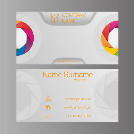 Business card set template.  Flat design. Vector illustration.のイラスト素材