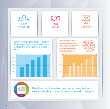 Infographic brochure elements for business data visualization. Infographic flyer templates and business vector elements.のイラスト素材