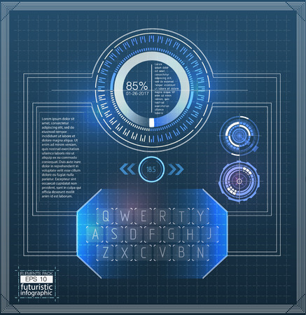 Elements for HUD interfaceのイラスト素材