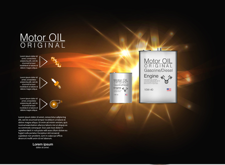 Metal bottle engine oil background, vector illustration.のイラスト素材