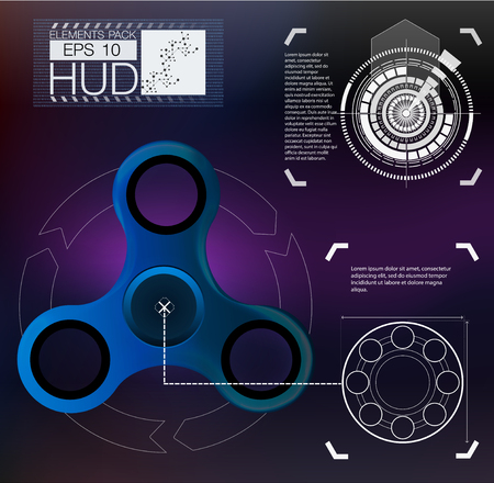 Spinner infographic,HUD elements spinner. Futuristic user interface.のイラスト素材