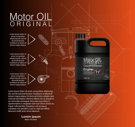 A Vector canister oil bottle engine, oil background, vector illustrationのイラスト素材