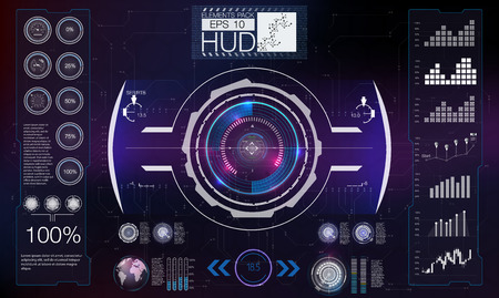 Futuristic Sci Fi Modern User interface Set.のイラスト素材
