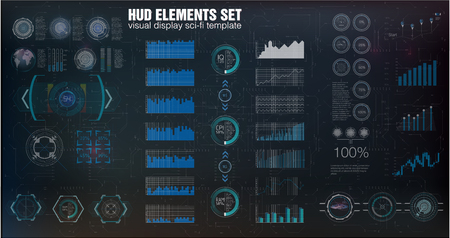 HUD UI. Abstract virtual graphic touch user interface. Infographic. Vector science abstract.  Vector illustration. Futuristic user interface. Sky-fi HUD. Vector eps10.のイラスト素材