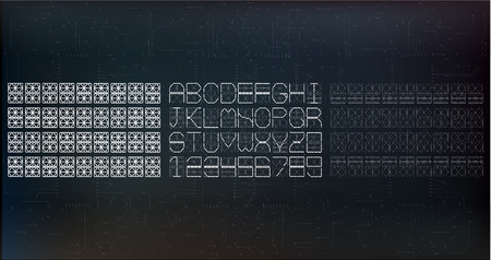 Segment font. A modern design. Vector illustration.のイラスト素材