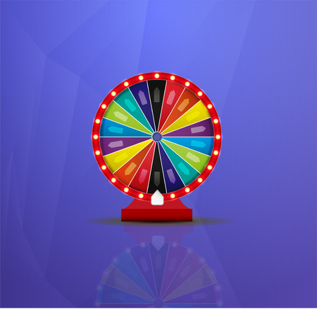 Wheel Of Fortune lottery luck illustration. Casino game of chance. Win fortune roulette. Gamble chance leisure.のイラスト素材