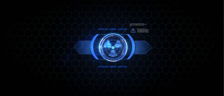 Futuristic user interface design element text box scale and bar for cyber and technology concept against dark background. Vector Infographics Elements Setのイラスト素材