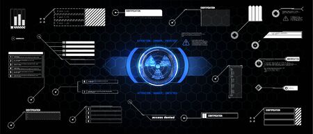  Vector Titles collection Interface elements HUD, UI, GUI. Vector Callout Titles set.  Futuristic callout bar labels, information call box bars and modern digital info boxes layout templates. Callouts titles in HUD style.のイラスト素材