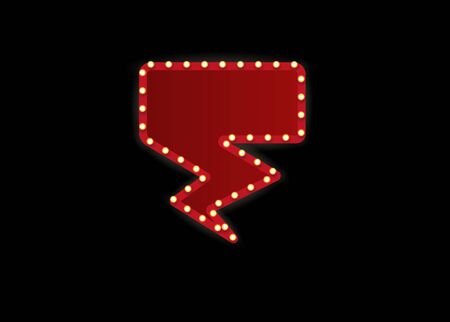 Vector empty frames, landmarks, cloud symbol, ribbon. Theater marquee isolated on white background.のイラスト素材