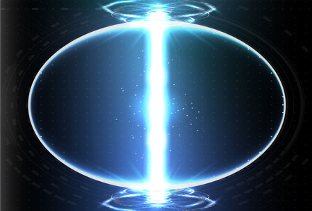 Virtual reality. Futuristic VR head-up display design. Sci-Fi helmet HUD, GUI, UI. Futuristic display with dataのイラスト素材