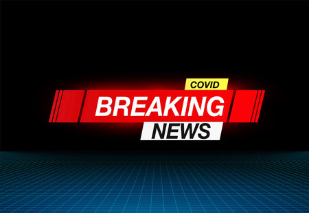 Background screen saver on breaking news covid. Breaking News Live on World Map Background. Vector Illustration.のイラスト素材
